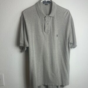 Polo by Ralph Lauren Light Gray Men's Polo Shirt. Size Large